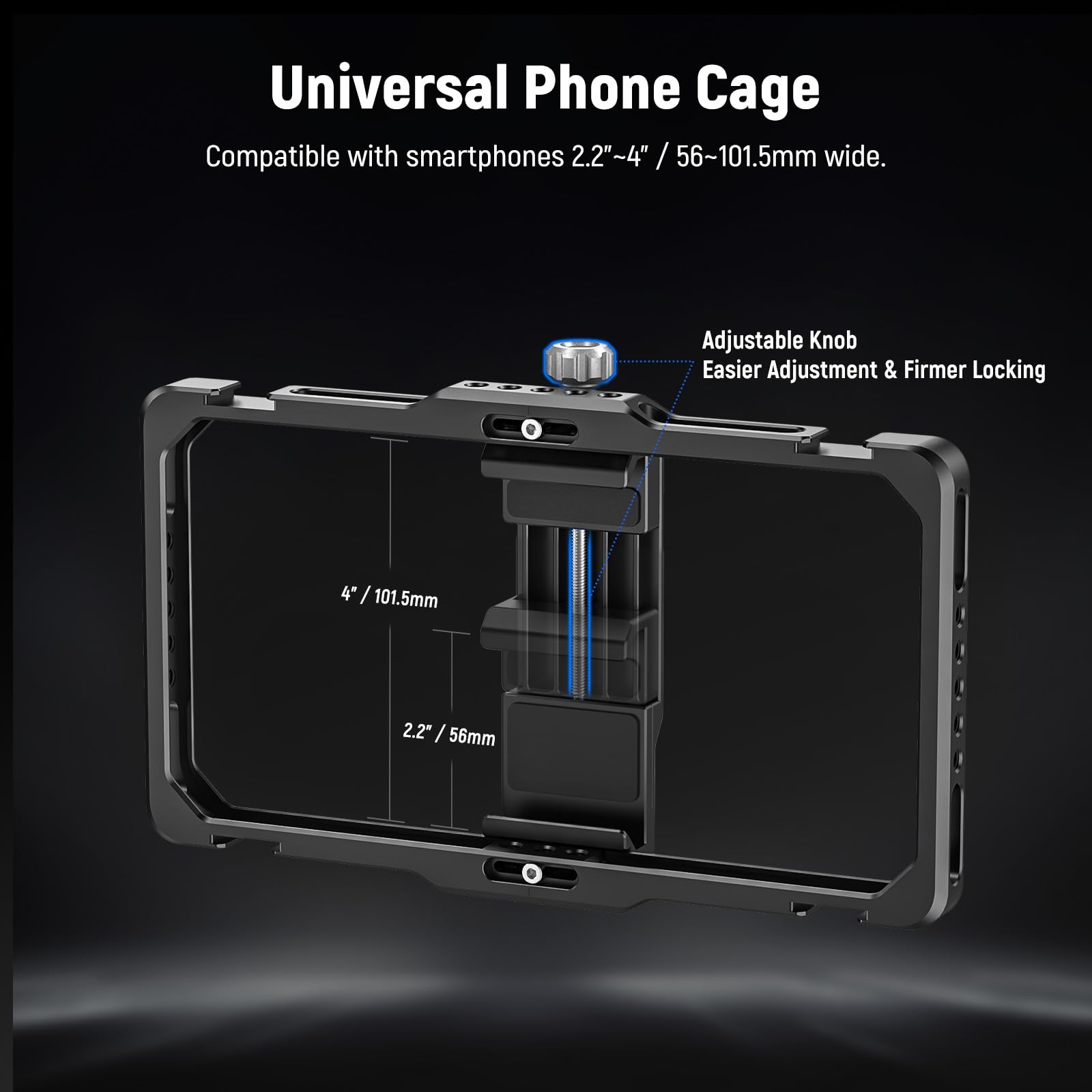 NEEWER Kit di Illuminazione Rig Video Stabilizzatore Gabbia Telefono Universale con Maniglia Laterale, Luce Video LED RGB, Microfono USB C Compatibile con iPhone 16 Pro Max 15 Pro Max S24 Ultra,PA009E