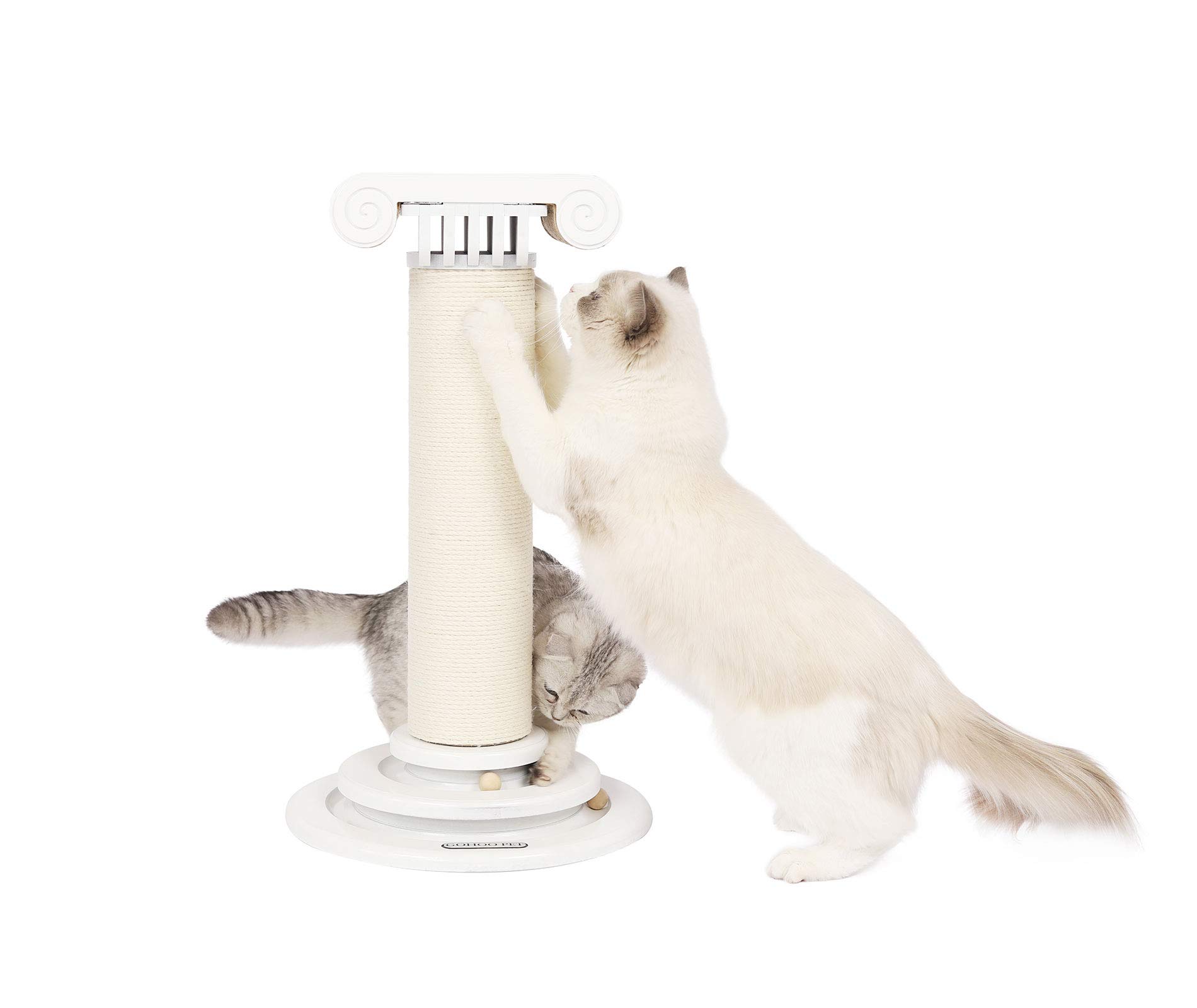 White cat scratching post Clearance
