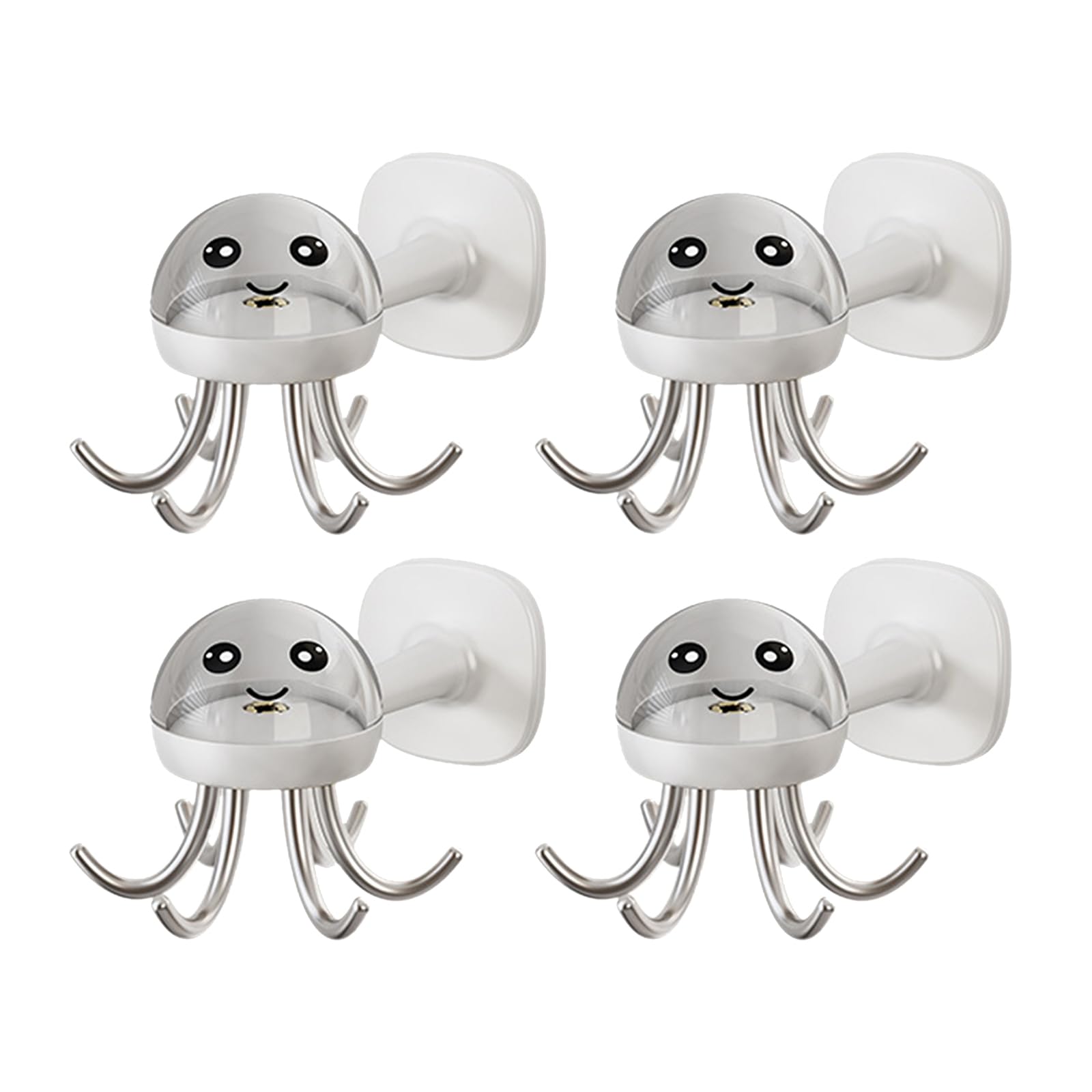 Kalttoy 4Pcs Wall Mounted 360 Degree Rotating Hook 360 Degree Swivels Hangers for Organizing Clothes Home Organization Tool Multifunctional Rotating Hook