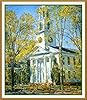 Orenco Originals Church in Spring in Old Lyme Connecticut Childe Hassam Counted Cross Stitch Pattern #1