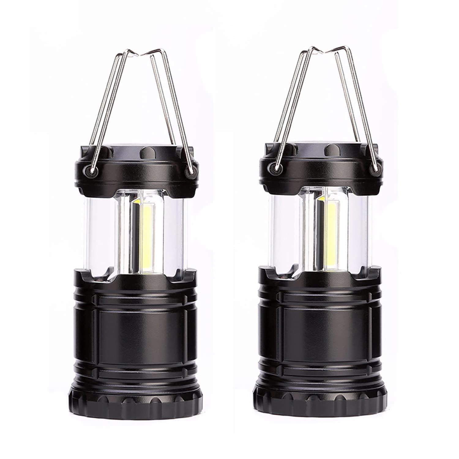 2PCS portátil LED lámpara de camping de luz con gancho plegable, lámpara impermeable a pilas portátil ligero tienda de luces de adecuado para camping, jardín, apagones (Estilo A)