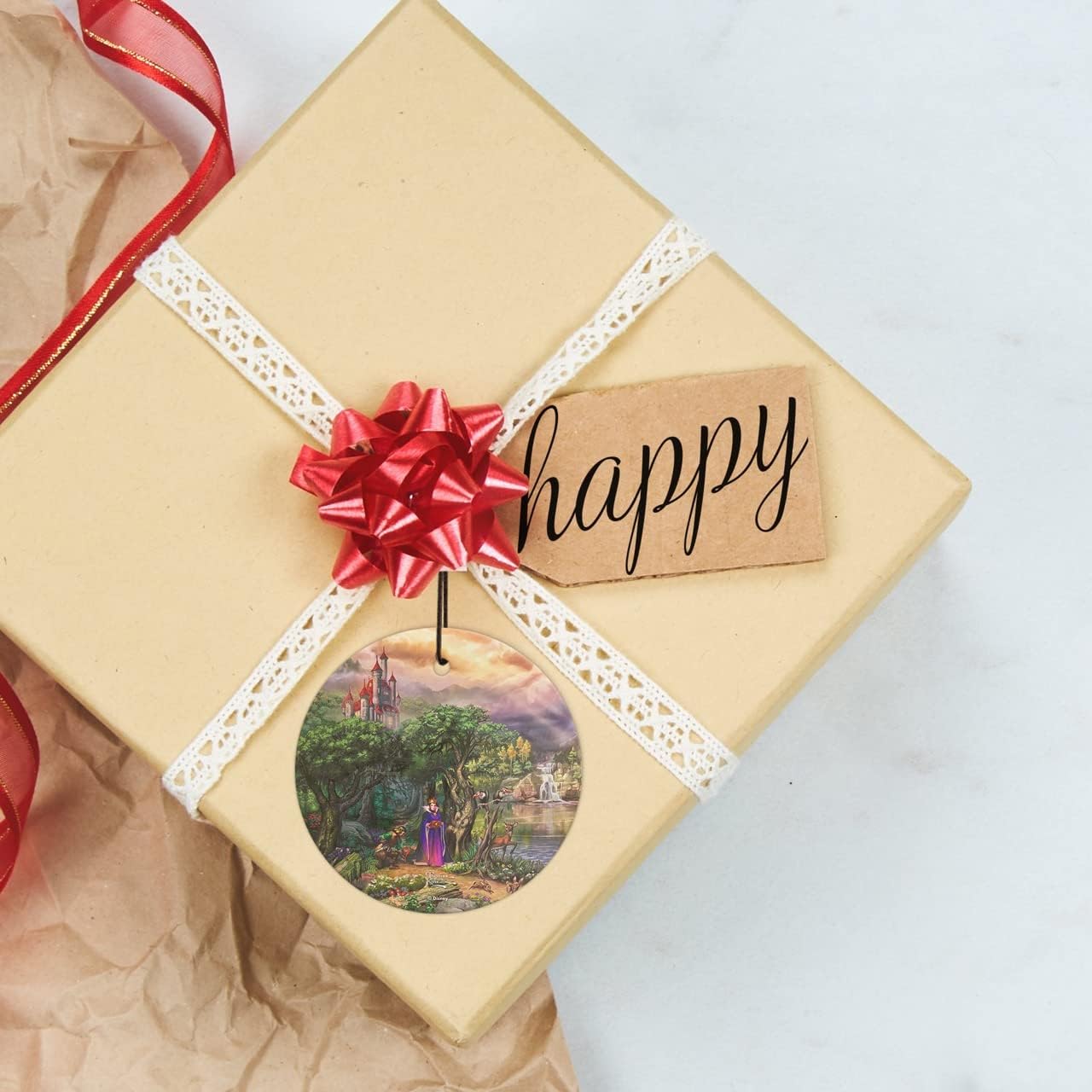 Disney – The Evil Queen – Queen – Thomas Kinkade Studios - 3.5” Starfire Prints Hanging Glass Print Accessory – Officially Licensed Collectible | Complimentary Velveteen Gift Bag SPCIR1298 - Image 6