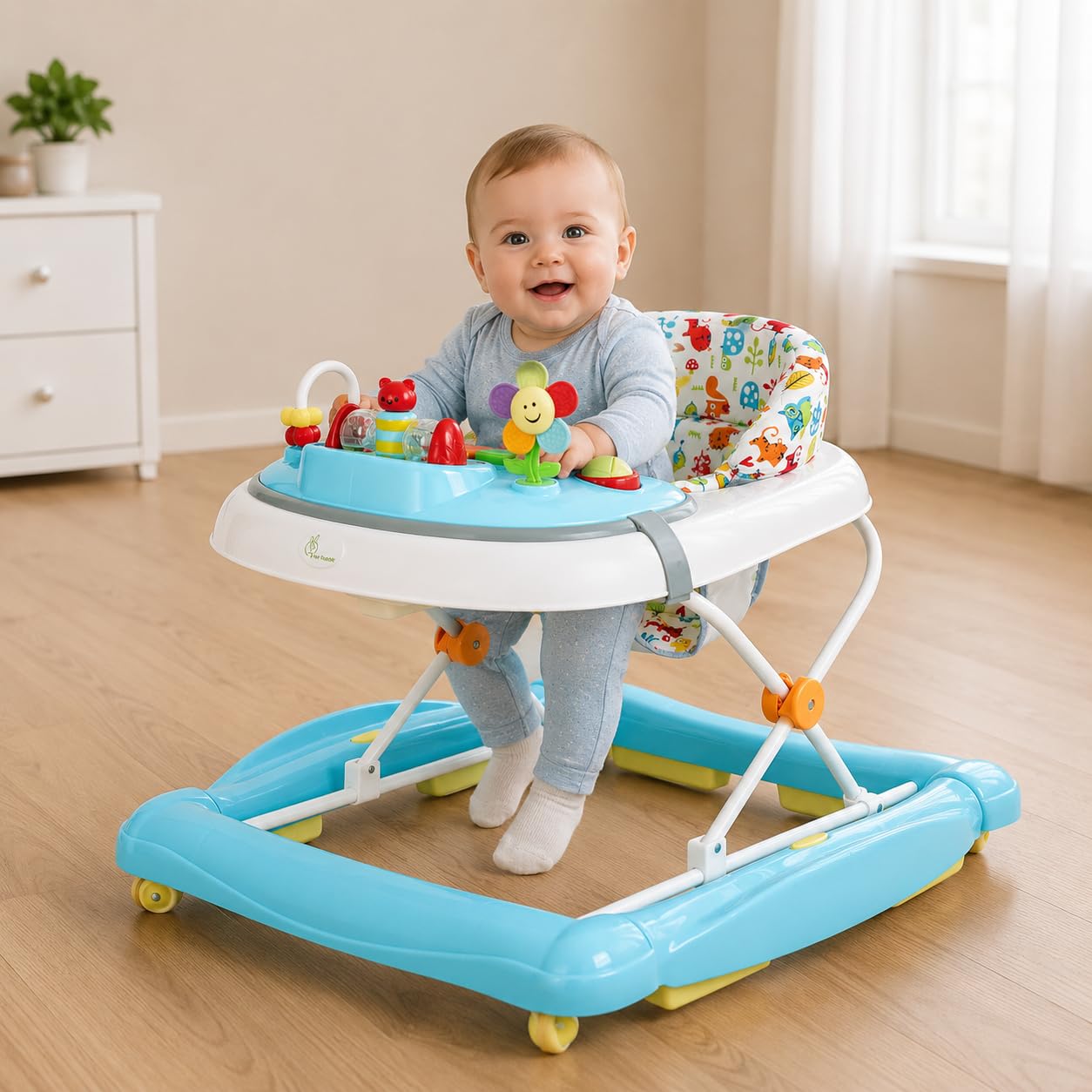 R for Rabbit Rock N Walk Baby Walker Cum Rocker The Anti Fall and Safe with Adjustable Height for Baby 5 Months to 1.5 Y