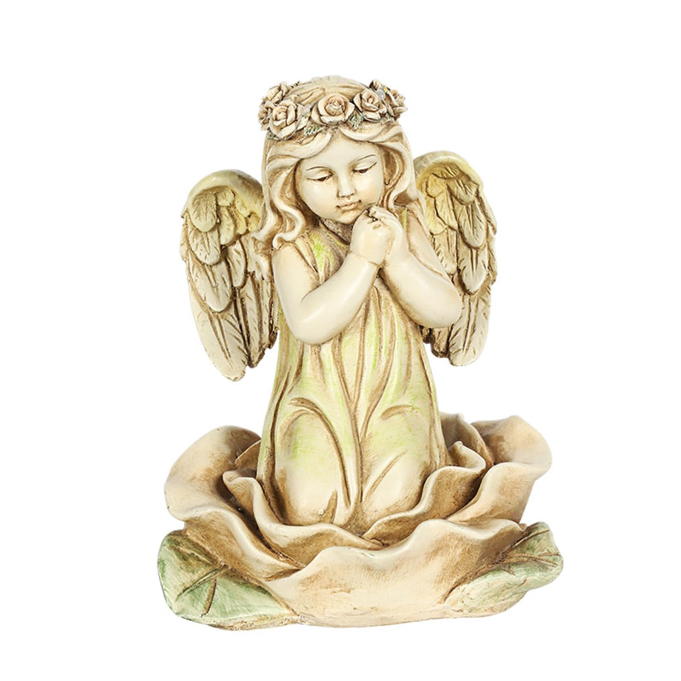 Ornement d'ange en résine LED, une lueur de sérénité au jardin