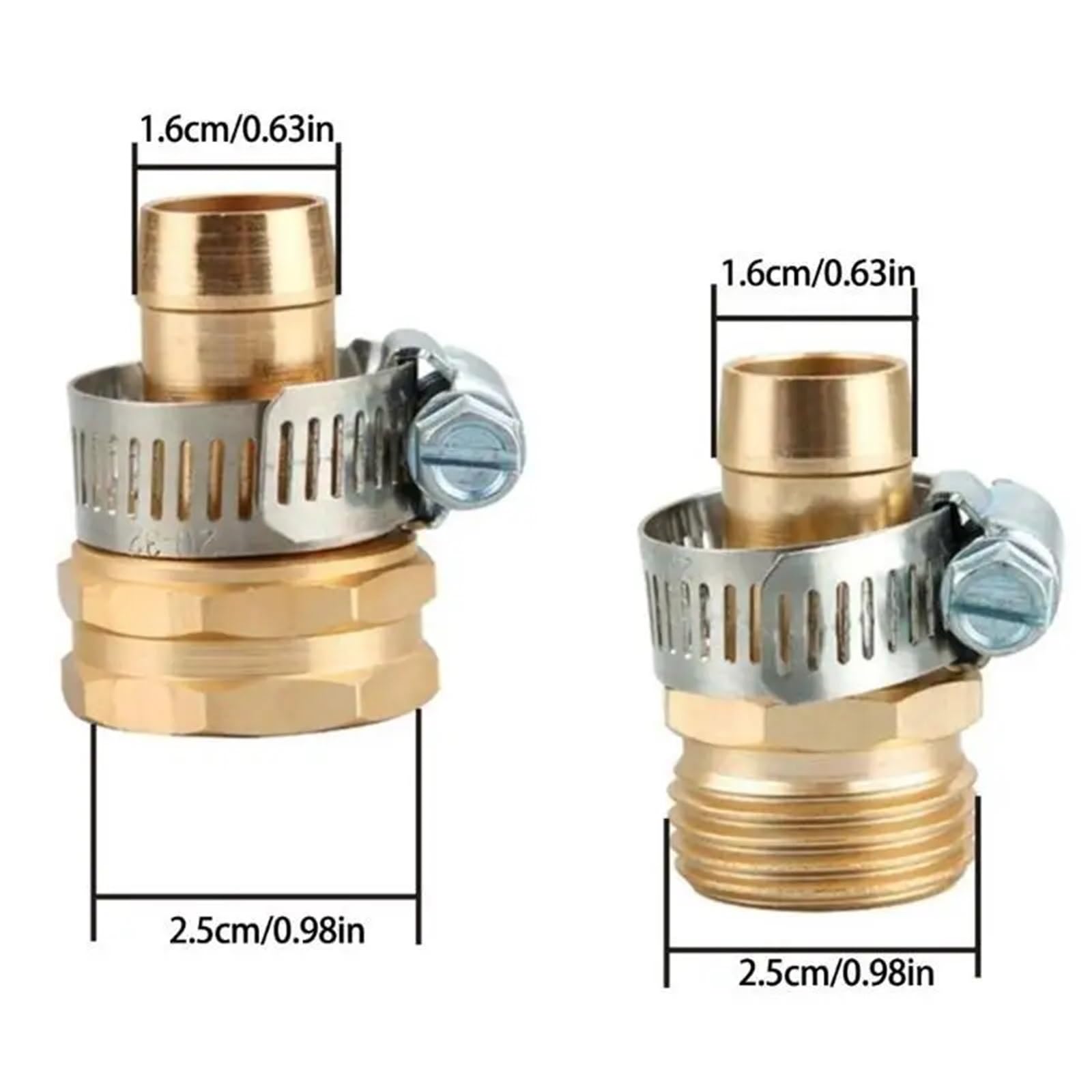 Lot de 5 connecteurs de tuyau d'arrosage en acier inoxydable pour tuyau d'arrosage de 1,9 cm