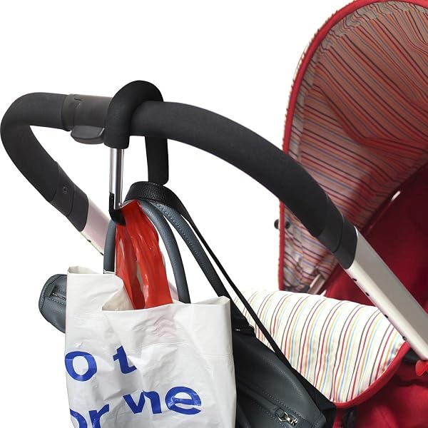 iGadgitz Home U7096 Large Buggy Clips Pram Hooks Stroller Carabiner -Black -2pcs - 3
