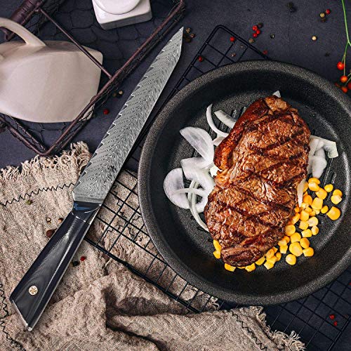Wakoli Feza Damastmesser 20 cm – Profi Fleischmesser aus Damaststahl