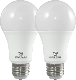 Great Eagle Lighting Corporation 40/60/100W Equivalent 3-Way A19 LED Light Bulb 2700K Warm White Color (2-Pack)