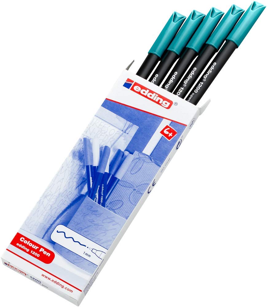 Edding Fineliner – 0,5 Mm Spitze, 5 Stück Blau, Wasserbasierte Tinte