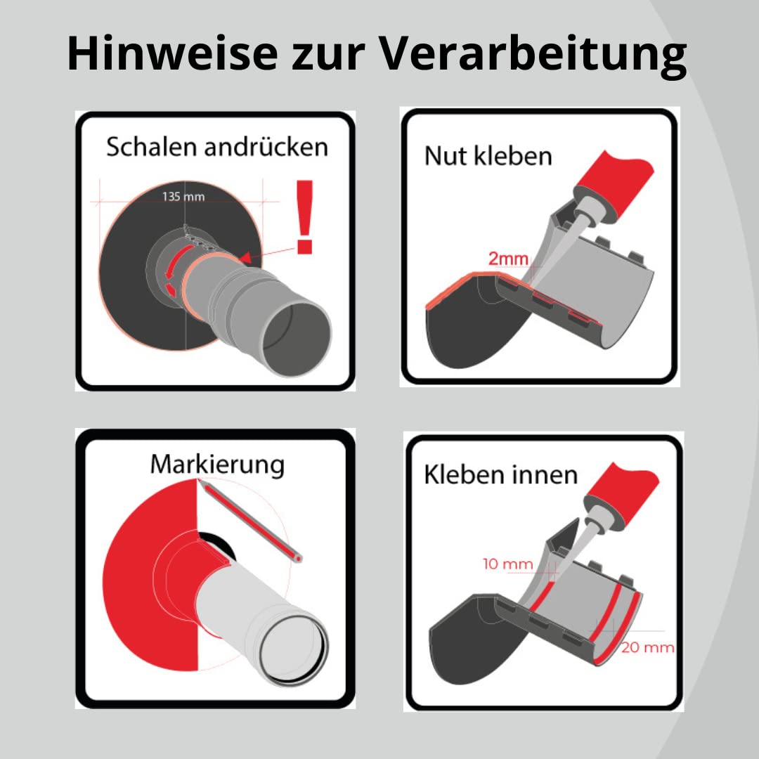 BORNIT EasyPipe Kabeldurchführung Einbau nachträglich möglich [DIN18533] 87-110mm Kabeldurchführung wasserdicht Ringraumdichtung Mauerdurchführung Glasfaserkabel Kabel Hauseinführung Dichtung Garage