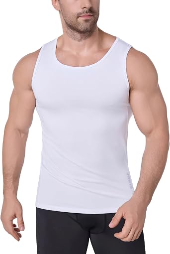 Men Compression Vest Tank Top with Body Shaper Breathable Elastic