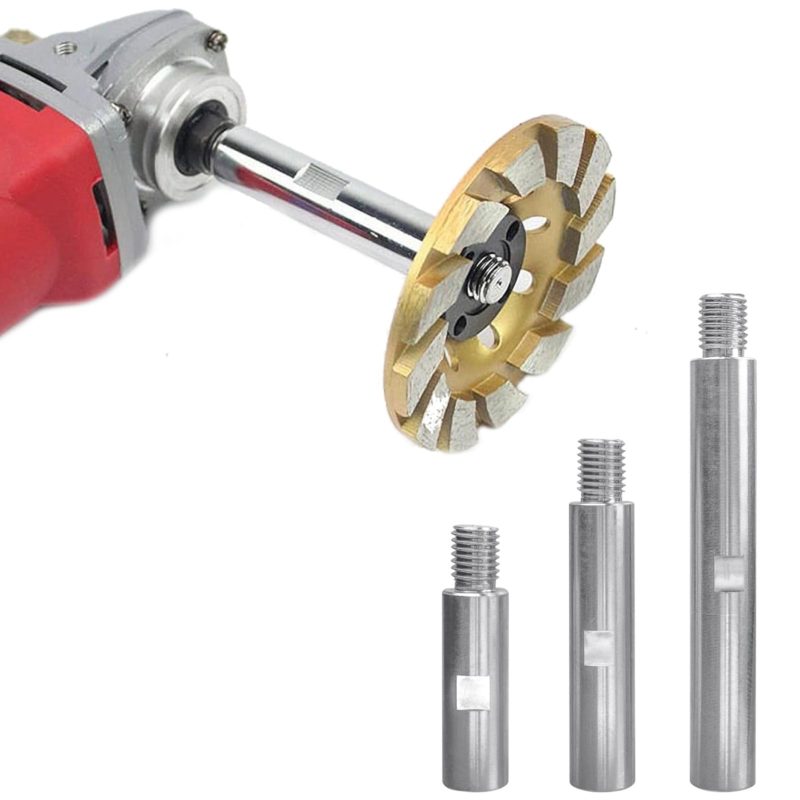 Juego de 3 ejes de extensión rotativos de rosca M14 - 3 piezas de 2.953 in/3.937 in/5.512 in para pulidora rotativa de coche, almohadillas de pulido, placa de respaldo, pulidora eléctrica, amoladora 4