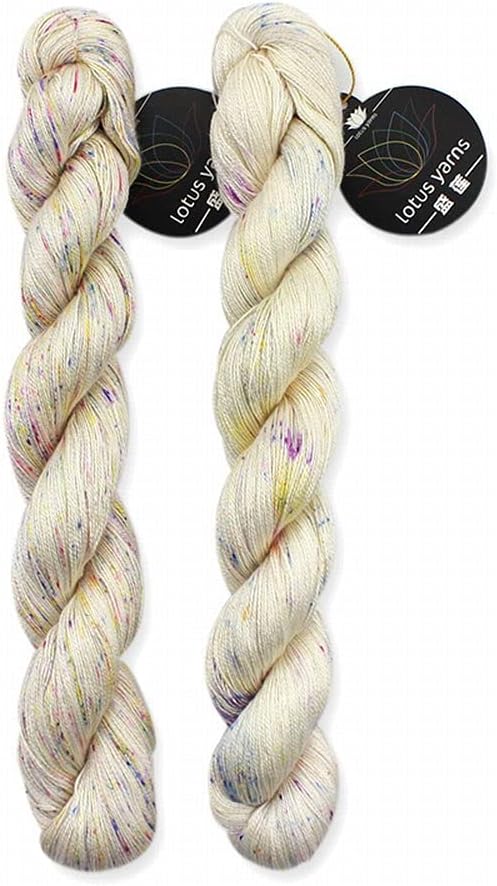 Lotus Yarns 2 Skeins Silk 22 Soft Shiny Lace Weight Yarn, Cool and Skin-Friendly, Perfect for Summer Knitting and Crocheting with its Breathable Character (13)