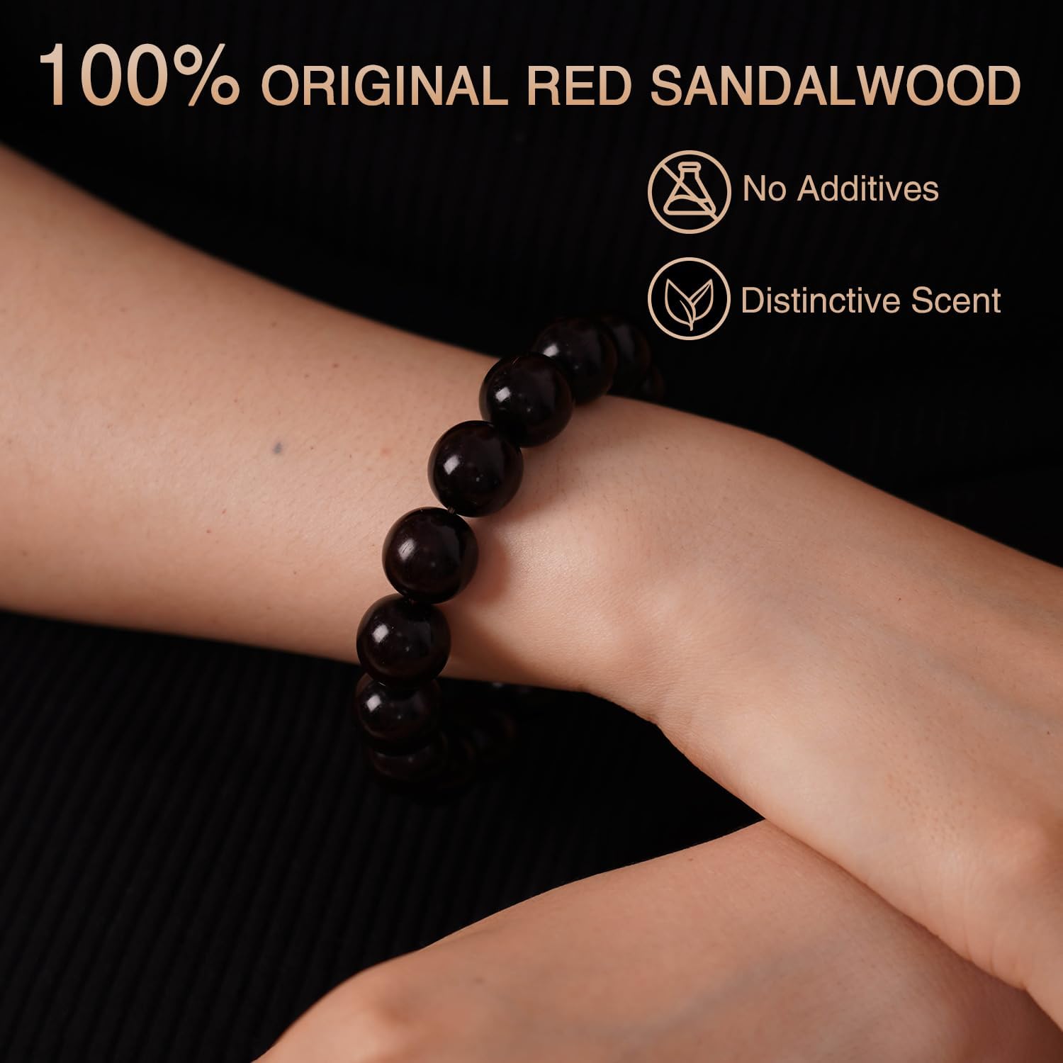 Meditaiton Men Beaded Bracelets, Handmade Sandalwood Mala Beads, Buddhist Prayer Red Wood Bracelets, Comfortable for Daily Wear Yoga Gift for Men
