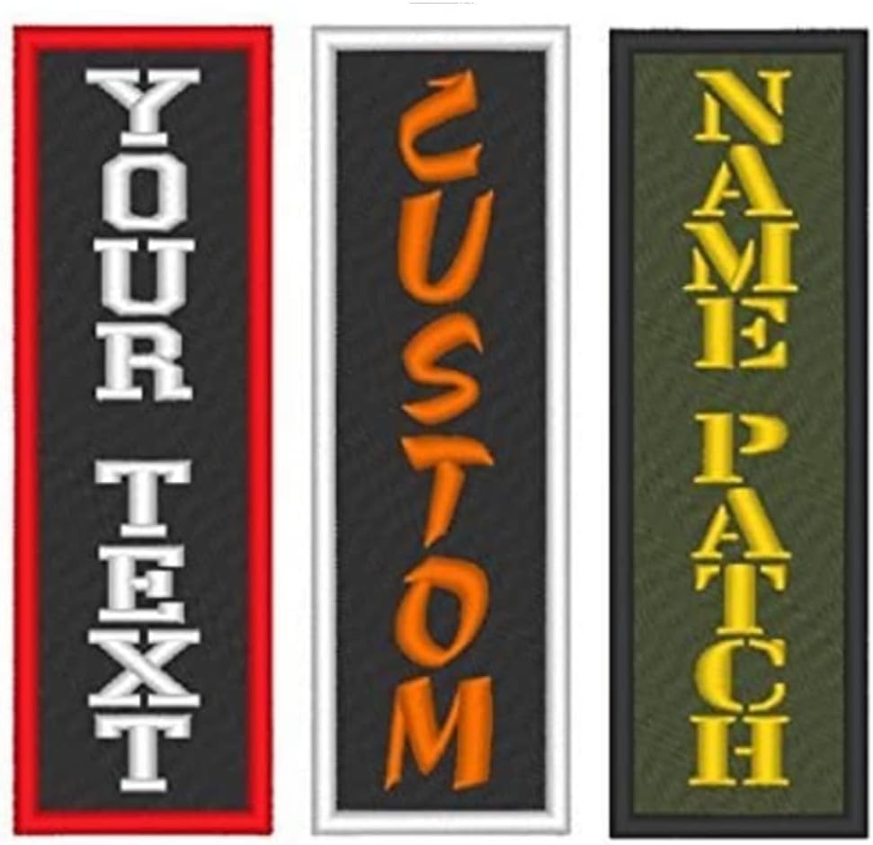 Custom Embroidered Vertical Sew on Patch Motorcycle Biker 5.5" x 1.75" (B) Badge