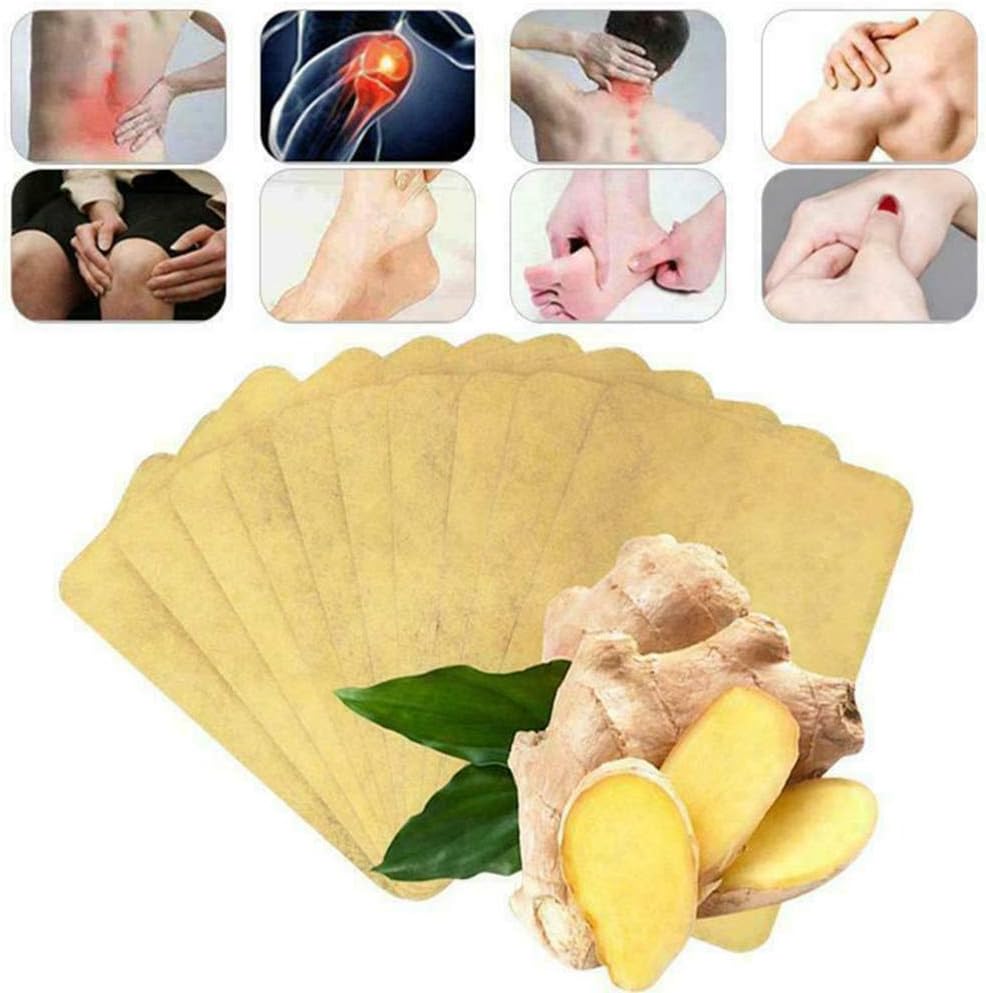 Lymphatic Detox Healing Ginger Patch Fever Stickers Ginger Warm Compress Cervical Vertebra Patch Knee Stick Physiotherapy Foot Stickers (30 Pcs)