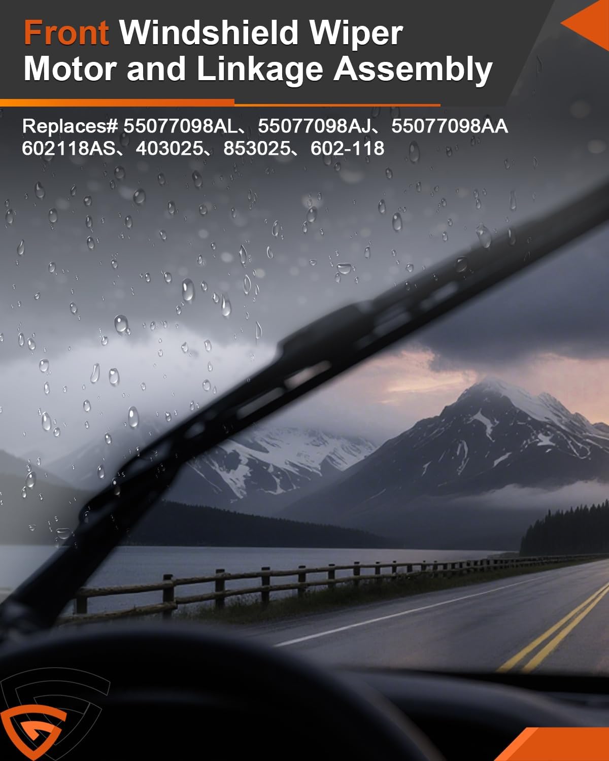 Front Windshield Wiper Motor & Linkage Assembly Compatible with Dodge Ram 1500 2005–2008, Ram 2500 2005–2009, Ram 3500 2005–2010, Ram 4500 & 5500, Direct Replacement Front Wiper Motor # 55077098AL