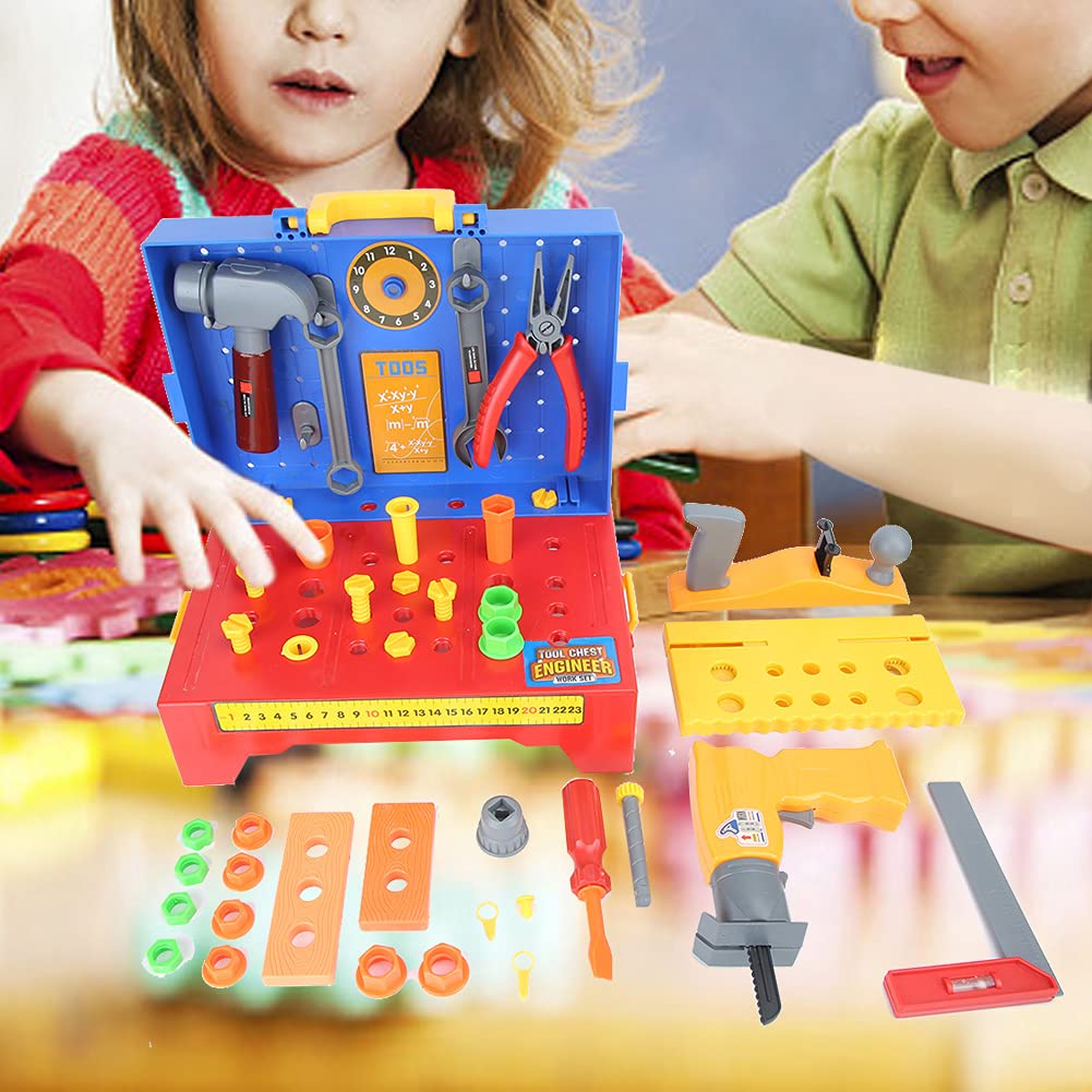 Juego de Mesa de Juguete de Reparación de Taladro Eléctrico de Simulación, Material Ecológico, Esquinas Lisas, Ejercicios de Capacidad Práctica, Ideal para Jugar en Familia