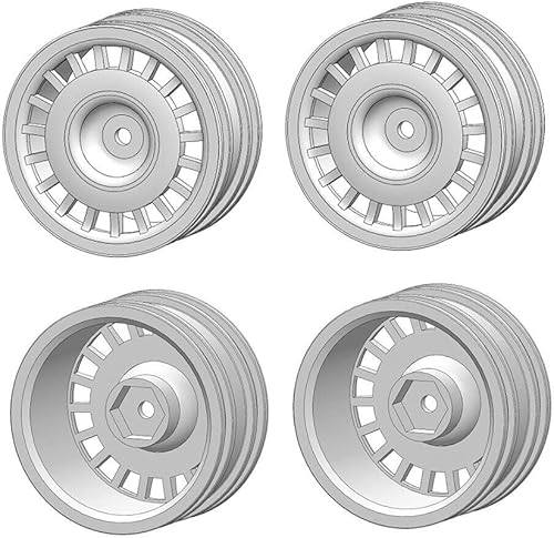 Miniatura 6 de 110 RC Drift Car Hub Wheels Rim para Tamiya TT01TT02 XV01 XV02 Redcat MST 110 RC On-Road Drift Car (Plata)