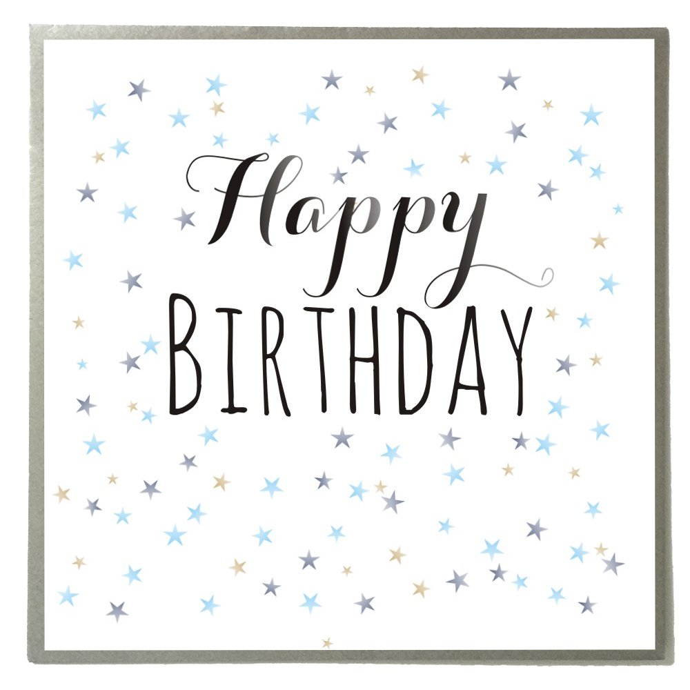 Claire Giles Greeting Cards, Happy Birthday Card, Stars design Birthday greeting Card