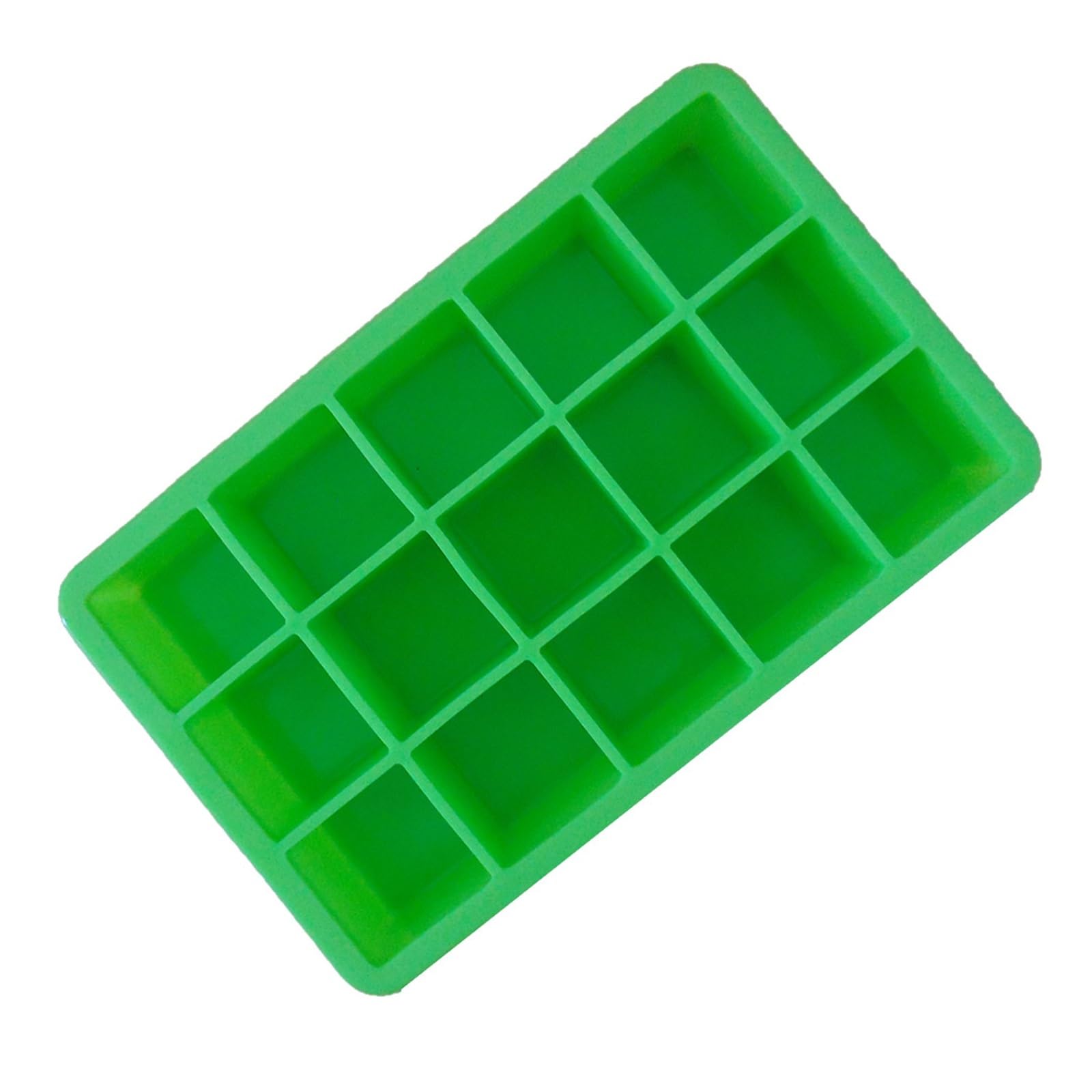 Vassoio per cubetti di Ghiaccio Silicone 15 Fori Cubo Grande Vassoio Quadrato Grande Stampo Stampo Accessori da Cucina (Color : Green)