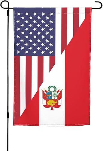 Bandera de la amistad de Estados Unidos y Perú de 12 x 18 pulgadas, doble cara para decoración de patio al aire libre