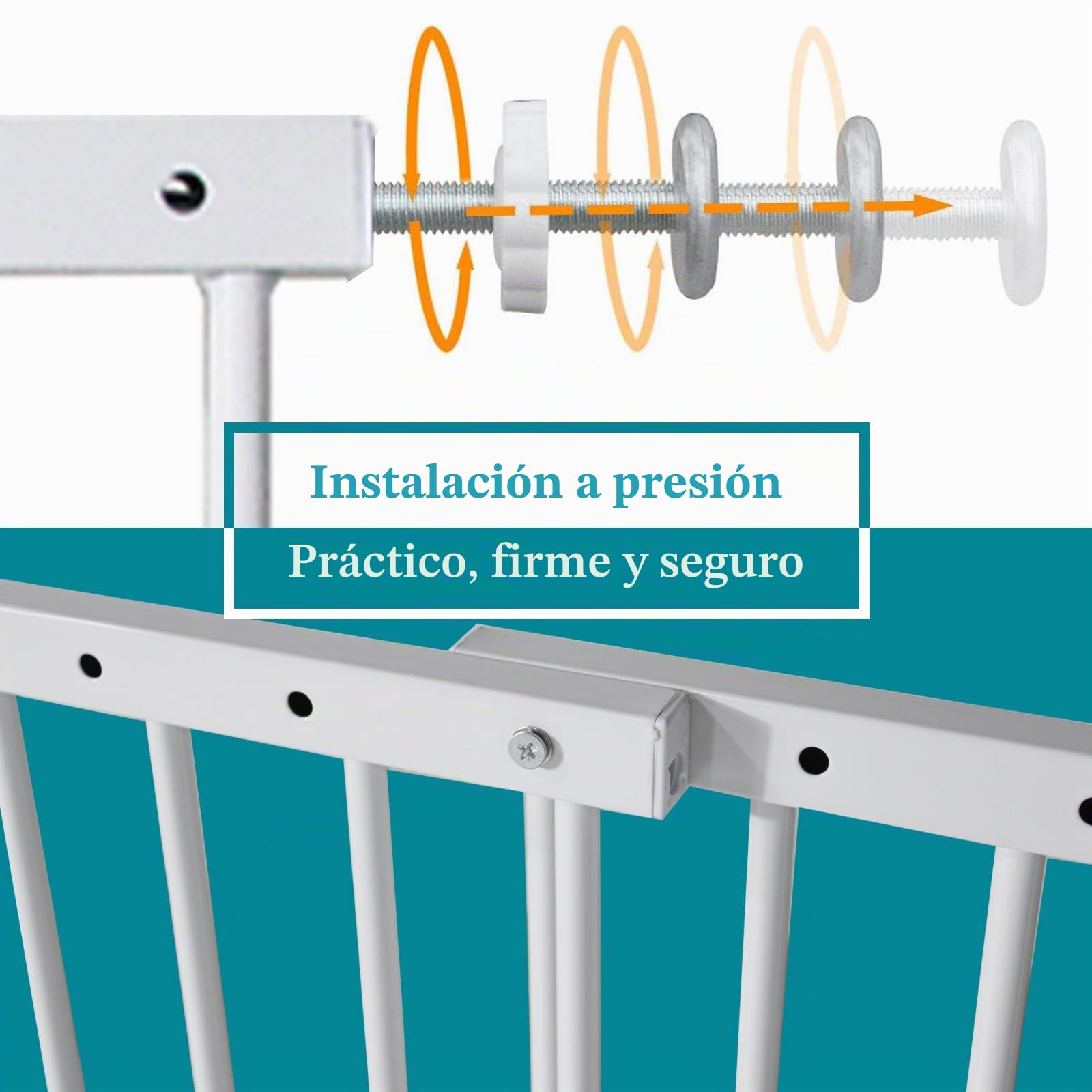 Protectores de seguridad para ventanas para niños pequeños, barra de seguridad ajustable de 33 a 61.4 pulgadas de ancho, protector de seguridad para niños que evita caídas accidentales (blanco, 2