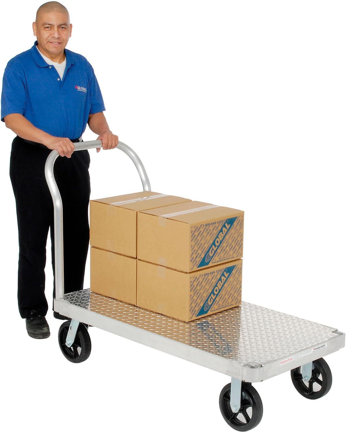 Platform Truck with Diamond Deck, Aluminum, 60 x 30, 2400 Lb. Cap.