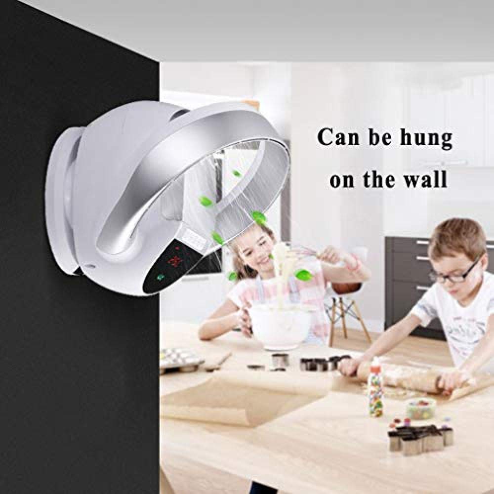 YAYY Bladeless Fan Remote Control Mute Wall-Mounted Household Wind-Free Leaf Electric Fan Shaking Head Wall Mounted Desk Top Floor Down Fan-Gold(Upgrade)