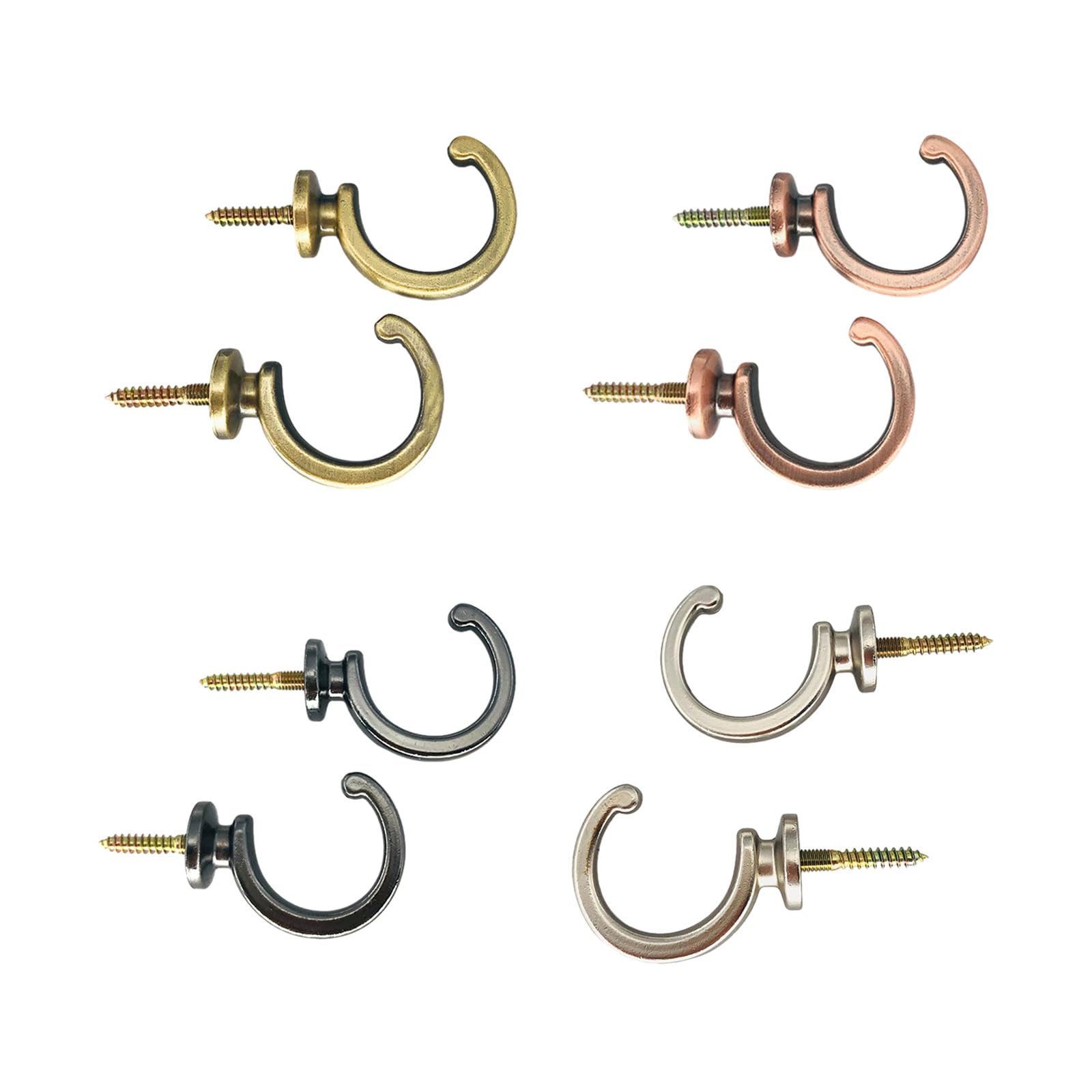 Leimezsty 2Pcs U Shaped Modern Drapery Holder Expansion Plug Heavy Duty Ball End Curtain Tieback Hook Wall Mounted Metal Curtain Tieback Hook