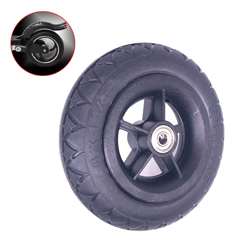 Ruote di ricambio per scooter Pneumatici per scooter elettrici, pneumatici pieni antideflagranti da 6 pollici, pneumatici antiscivolo resistenti all'usura 6X1 1/4 (150-32), cerchi in lega di alluminio