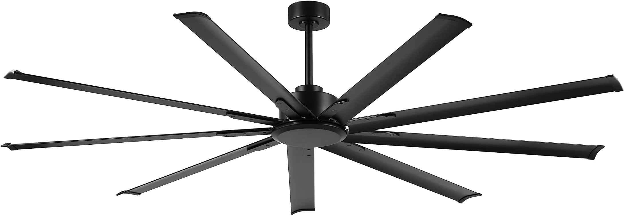 - 84" Ceiling Fan no Light Black, Reversible DC Motor, 6 Speed Remote Control, Industrial 9 Aluminum Blades with 4.5"/12"/24" Downrods for Home or Commercial, Living Room/Warehouse