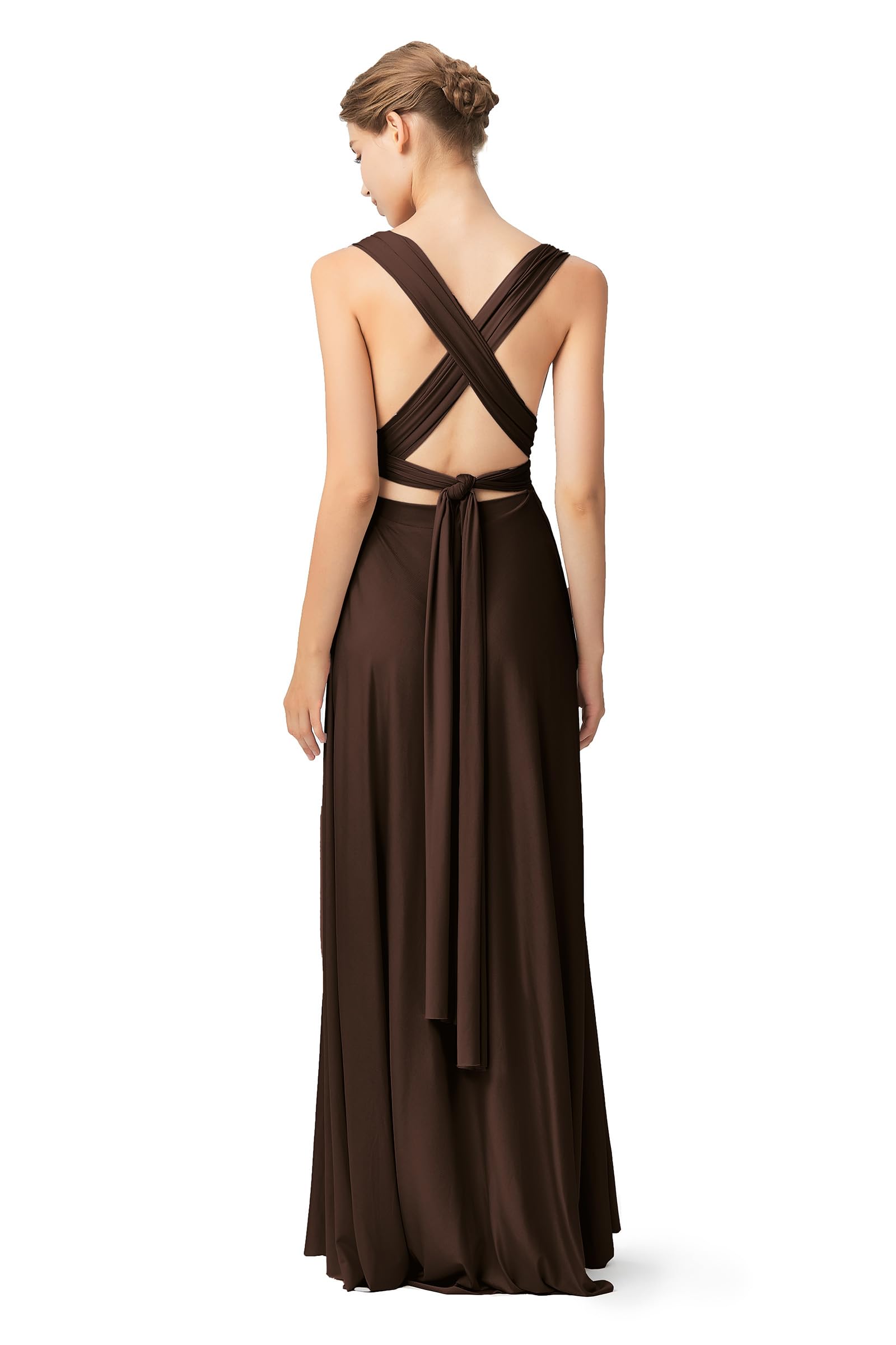 72styles Infinity Kleid für Hochzeitsgast, Multi-Way Wickelkleid Elegante Maxi Lang Abendkleider für Damen Brautjunferkleid Partykleid Abschlusskleid Ballkleid