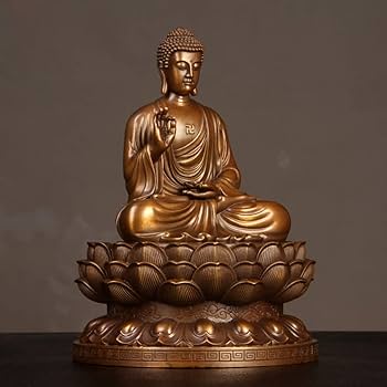 Amazon｜仏像【如来】阿弥陀如来座像 (あみだにょらい) 阿弥陀仏 銅製