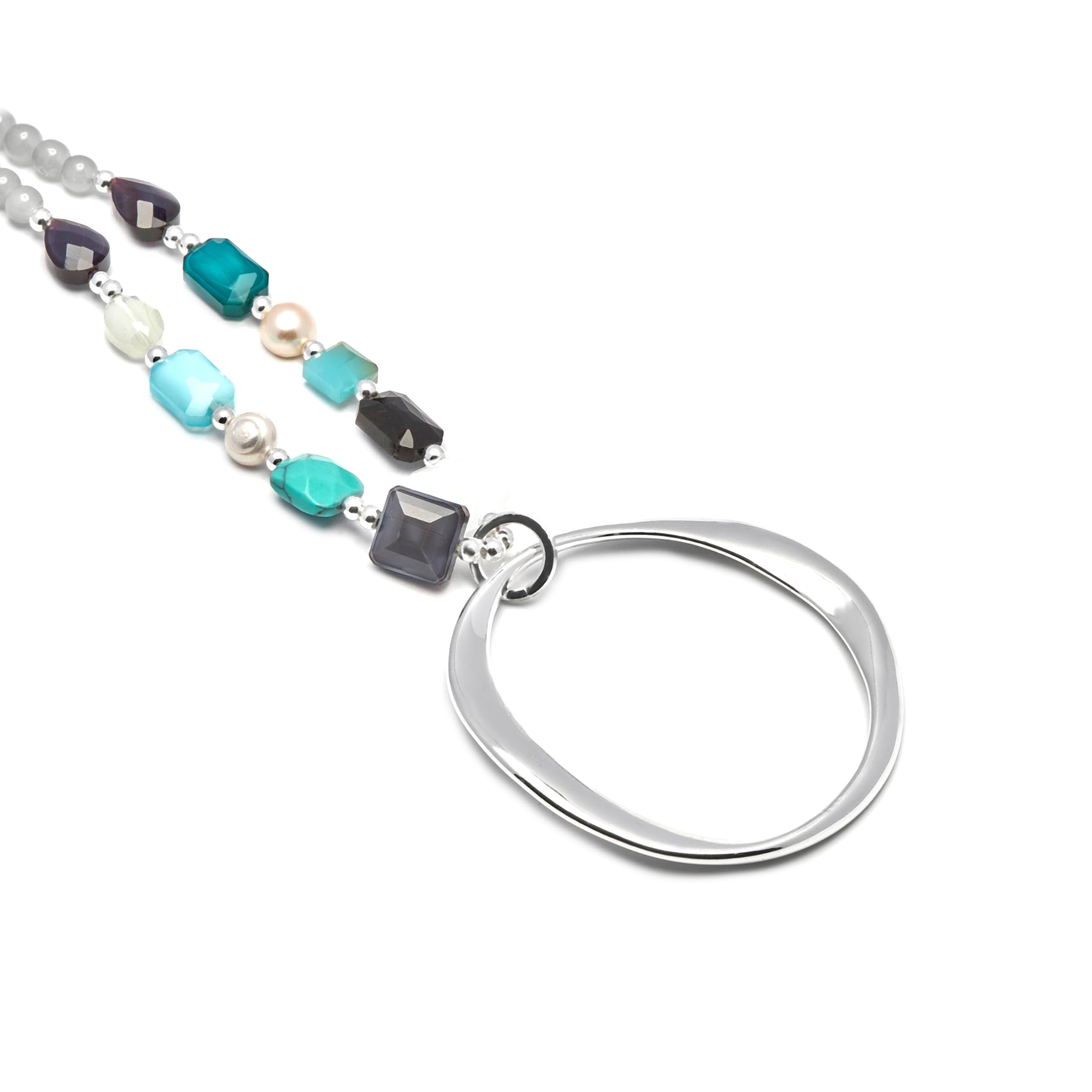 LUXENTER Collar con Cristal Multicolor acabado en Oro 18K. Multicolor. Joyas para Mujer - Modelo Miyou