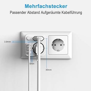 Double plug for USB socket multiple socket with 4 USB power plugs USB C adapter socket adapter 2-way plug with USB multiple plug for socket multiple plug