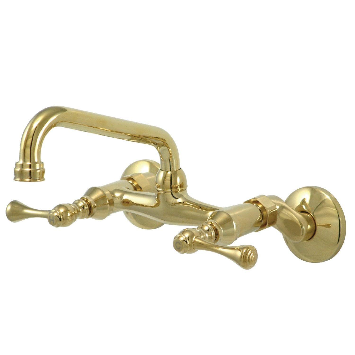 Kingston Brass KS313PB Magellan Duvara Monte Mutfak Bataryası, Parlak Pirinç