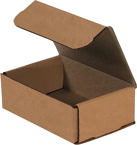 Aviditi M642K Cajas de cartón corrugado para envíos, 6 x 4 x 2 pulgadas; Kraft (50 Unidades)