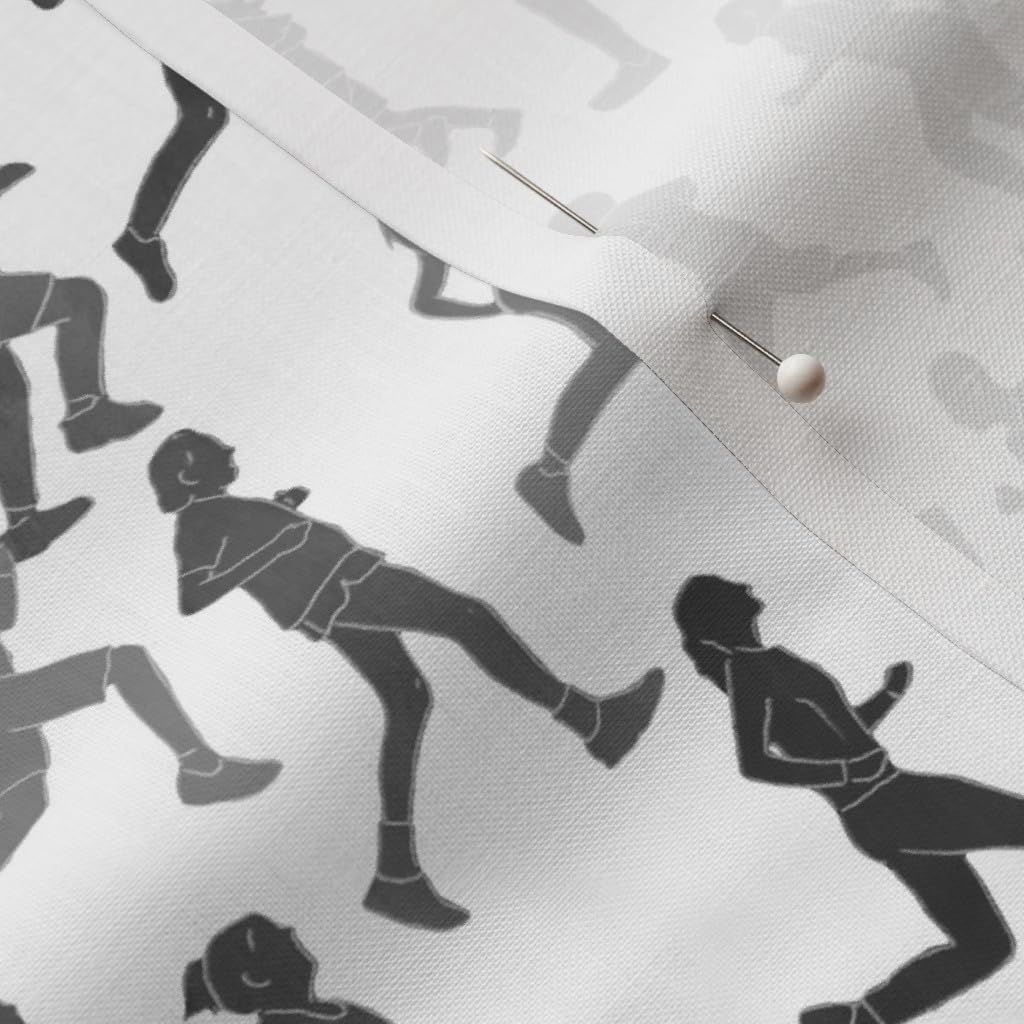 Spoonflower Fabric - Runners Marathon Running Sports Womens Black Race Exercise Printed on Petal Signature Cotton Fabric by The Yard - Sewing Quilting Apparel Crafts Decor