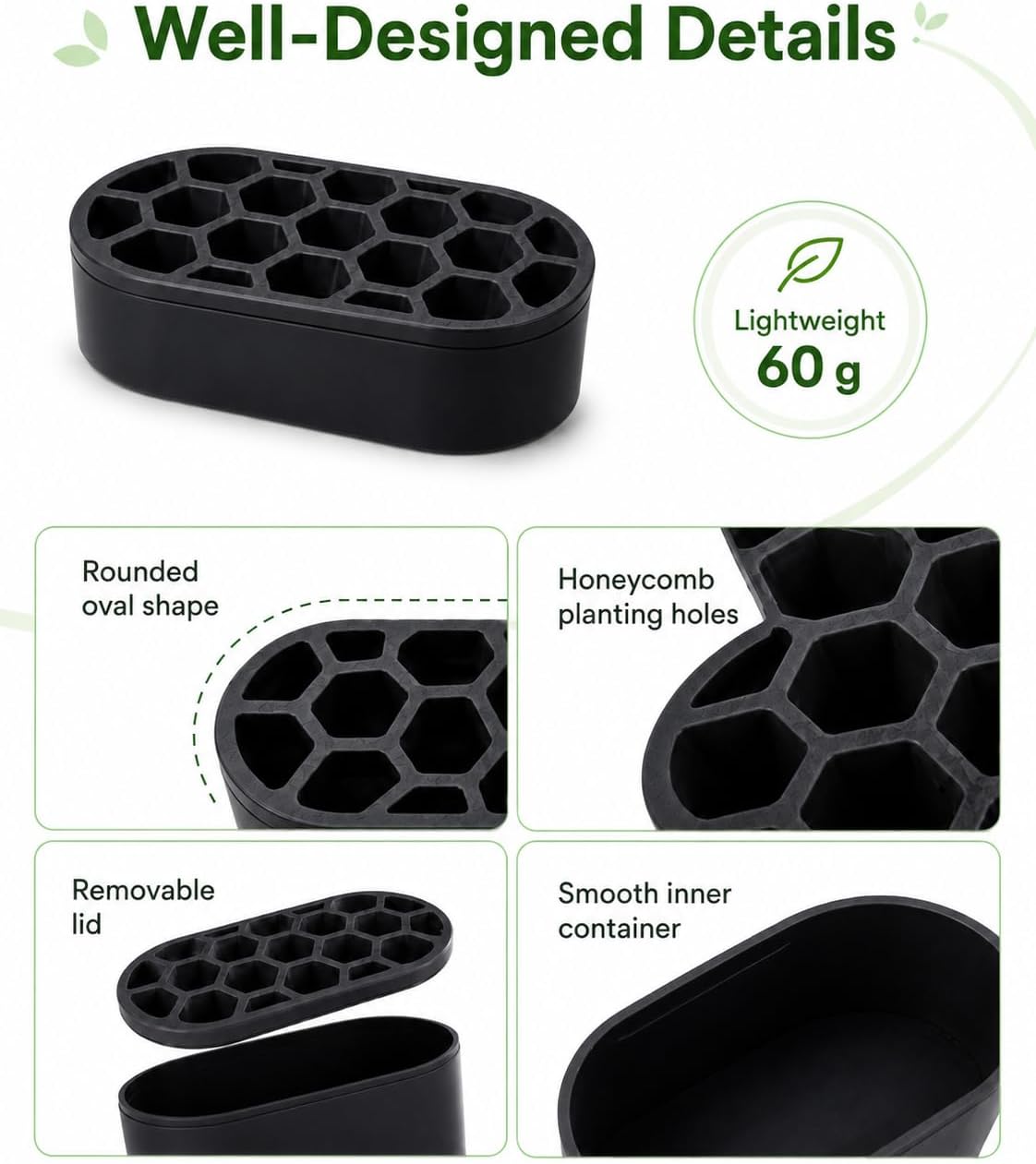 Green Onion Regrower Sprouting Kit Hydroponic Indoor Herb Planter Tray Vegetable Growing Container for Kitchen Window Gardening System Compatible with Green Onion Shredder Regrowth
