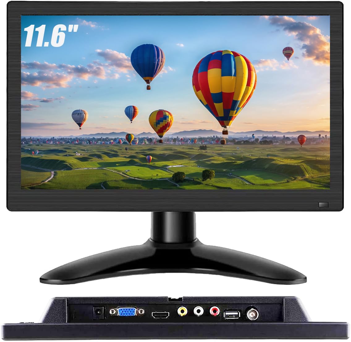 Monitor LED portátil 11,6" IPS HD 1920 x 1080 p, plug & play con VGA/BNC/HDMI/AV/USB/DC, entrada para PS3/PS4, Xbox One, PC, Raspberry Pi, cámara de seguridad