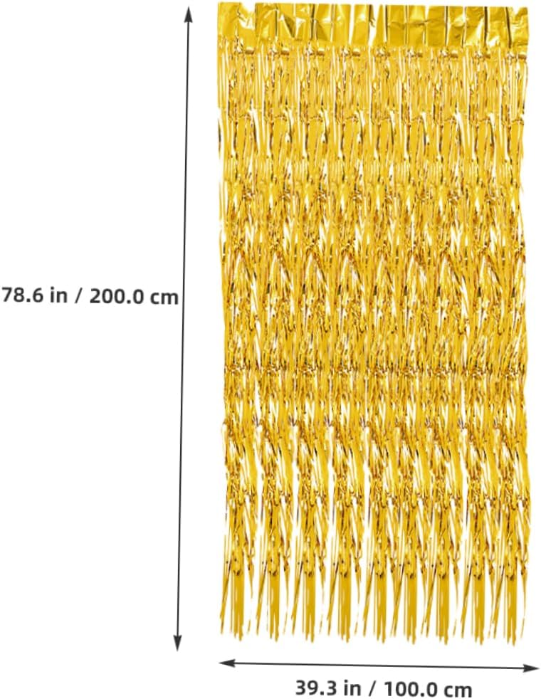 4Pcs Tinsel Fringe Curtain Backdrop for Birthday Party Decorations High Streamers for Photo Booth Wedding Engagement and Christmas Celebrations