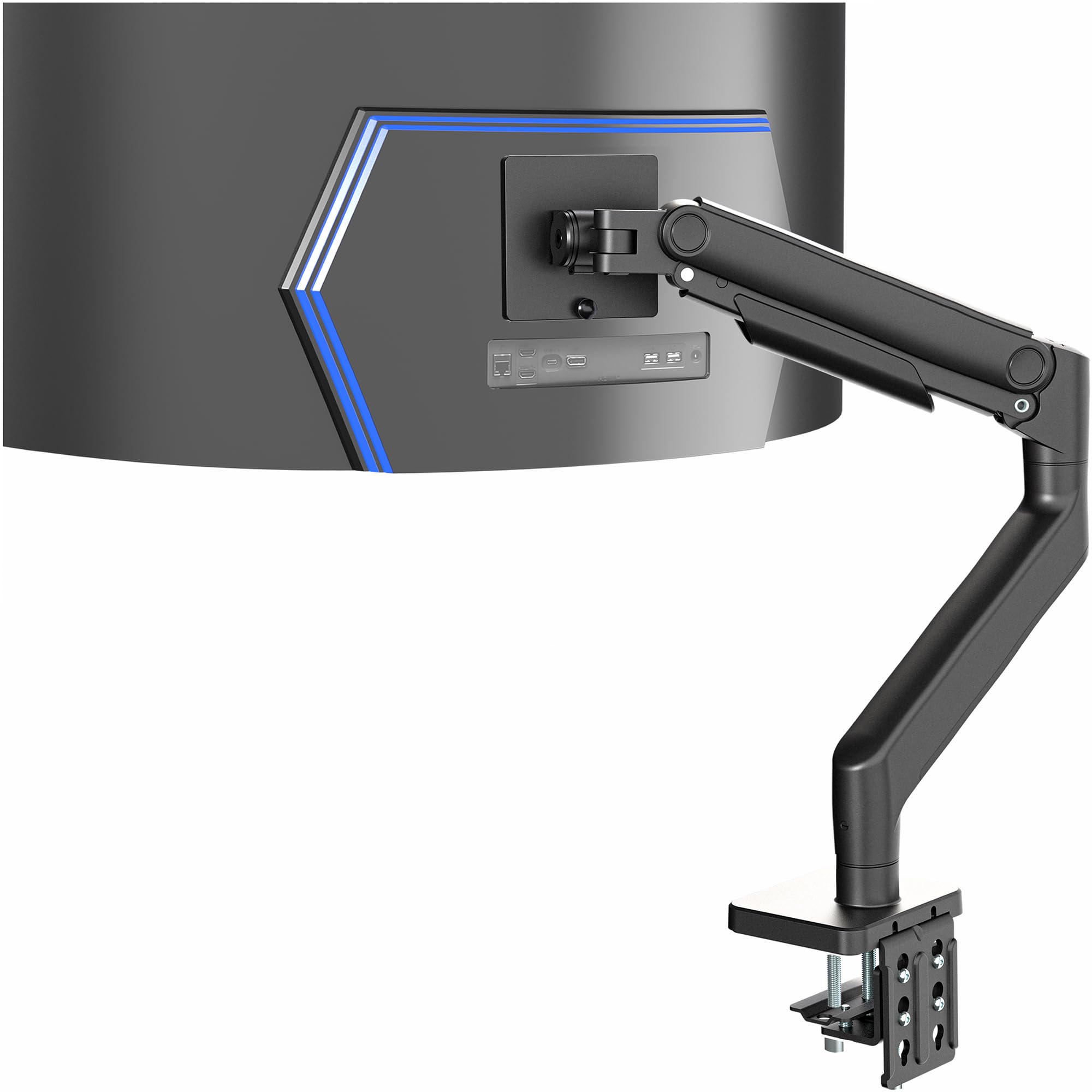 VIVO Robuster Aluminium-Spannarm für Monitore bis zu 124,5 cm (49 Zoll), hält 20 kg, Premium-Schreibtischhalterung für Samsung Odyssey G9 und mehr, schwarz, STAND-V101V