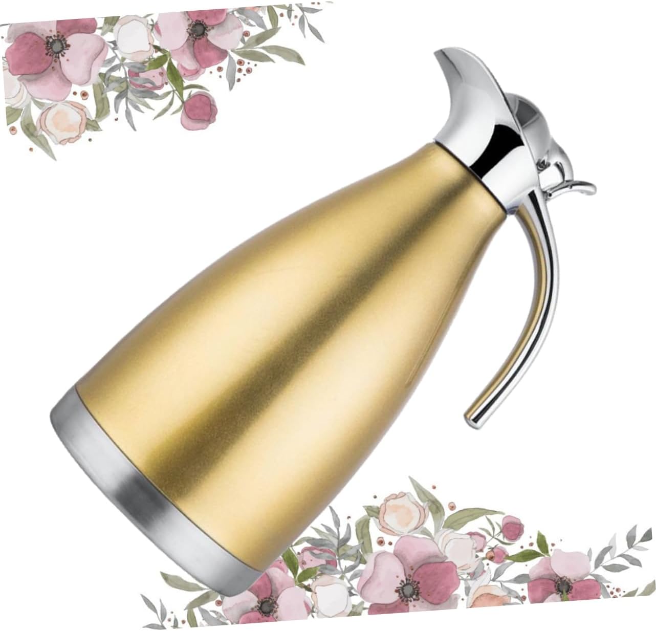 Stainless Steel Insulated Vacuum Jug Thermal Carafe for Hot Beverages Stylish Yellow Design for Coffee Tea and Milk Safe and Easy to Use