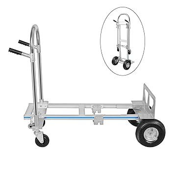 Hihone 770 Lbs Aluminum Hand Truck, 2 in 1 Heavy Duty Convertible Folding Hand Truck, with 10