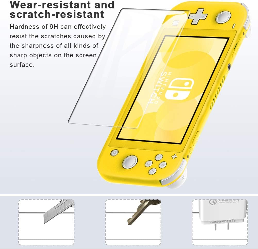 [3 Pack] TopACE for Nintendo Switch Lite Screen protector, Nintendo Switch Lite Tempered Glass 9H Hardness [Precise Size][HD] [Long Usage][Anti-Scratch][Bubble Free] with Lifetime Replacement Warranty