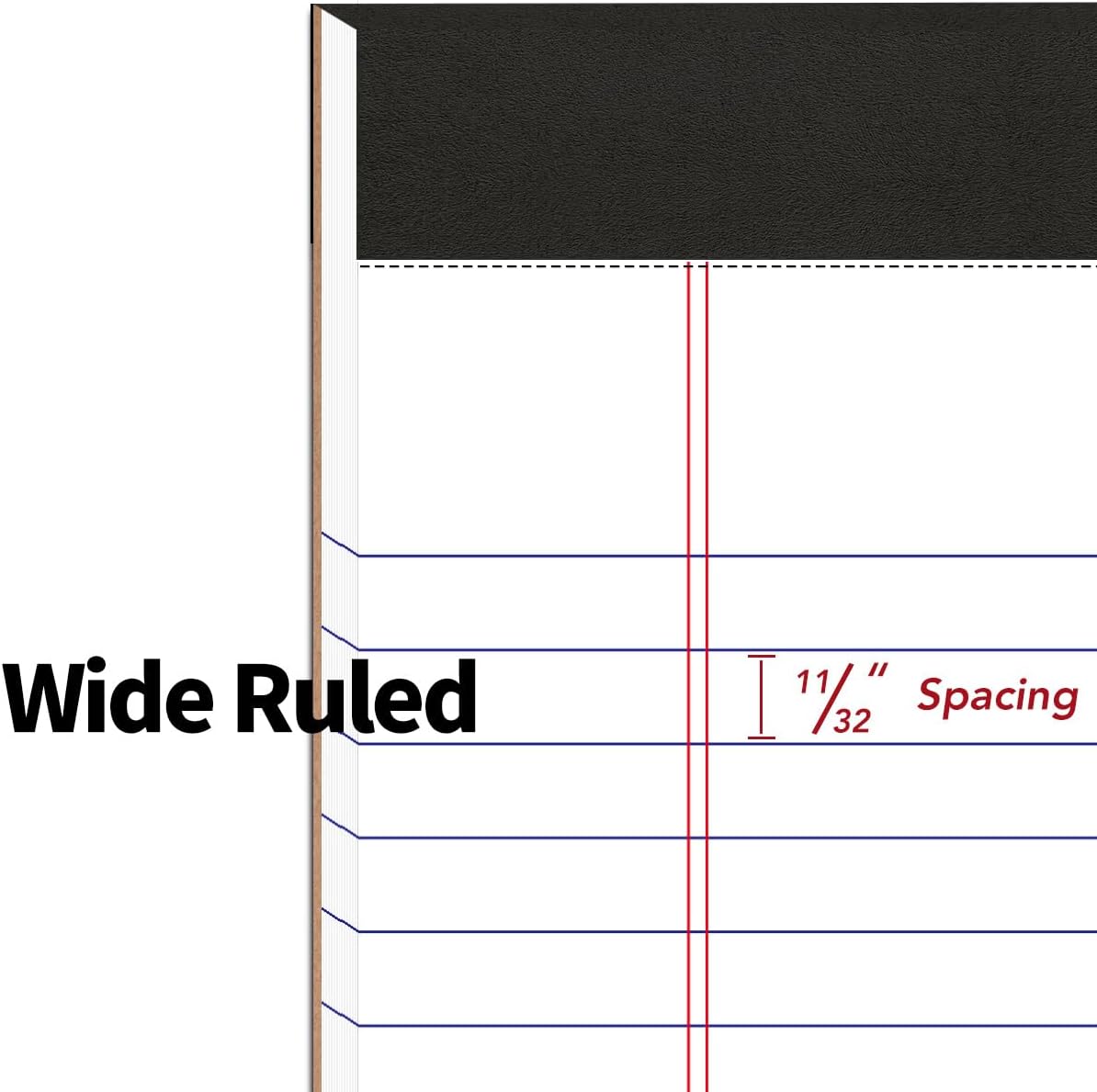 ZINCCO Legal Pads with Pen Holder, 8.5 x 11.75, Wide Ruled, 6 Pack, Notepad with Pen Holder, 40 Sheets/Pad, Premium Paper, Perforated Writing Pads, Paper Note Pad for School, Office, Home, College.