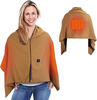 KOCASO 71x24In USB Heated Shawl Wearable Heating Blanket Electric Throw Wrap Indoor Outdoor with Zipper 3 Heating Levels Machine Washable for Outdoor Home Office