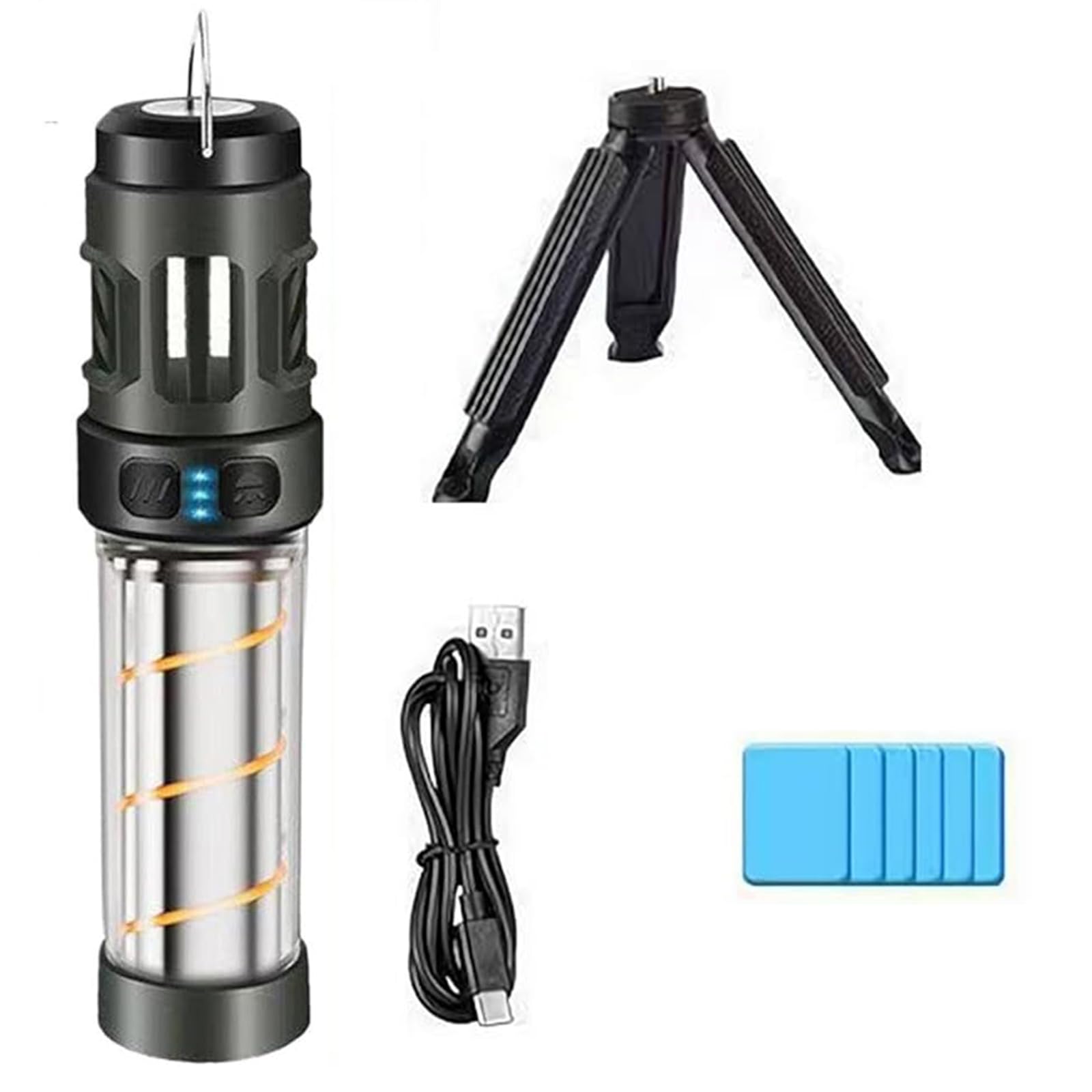 Portable Camping Lantern,Camping Mosquito Killer Lamp, Waterproof Mosquito Killer Lantern with Tripod & Magnetic Base, Rechargeable LED Lantern and Flashlight, Camping Light for Outdoor (Black)