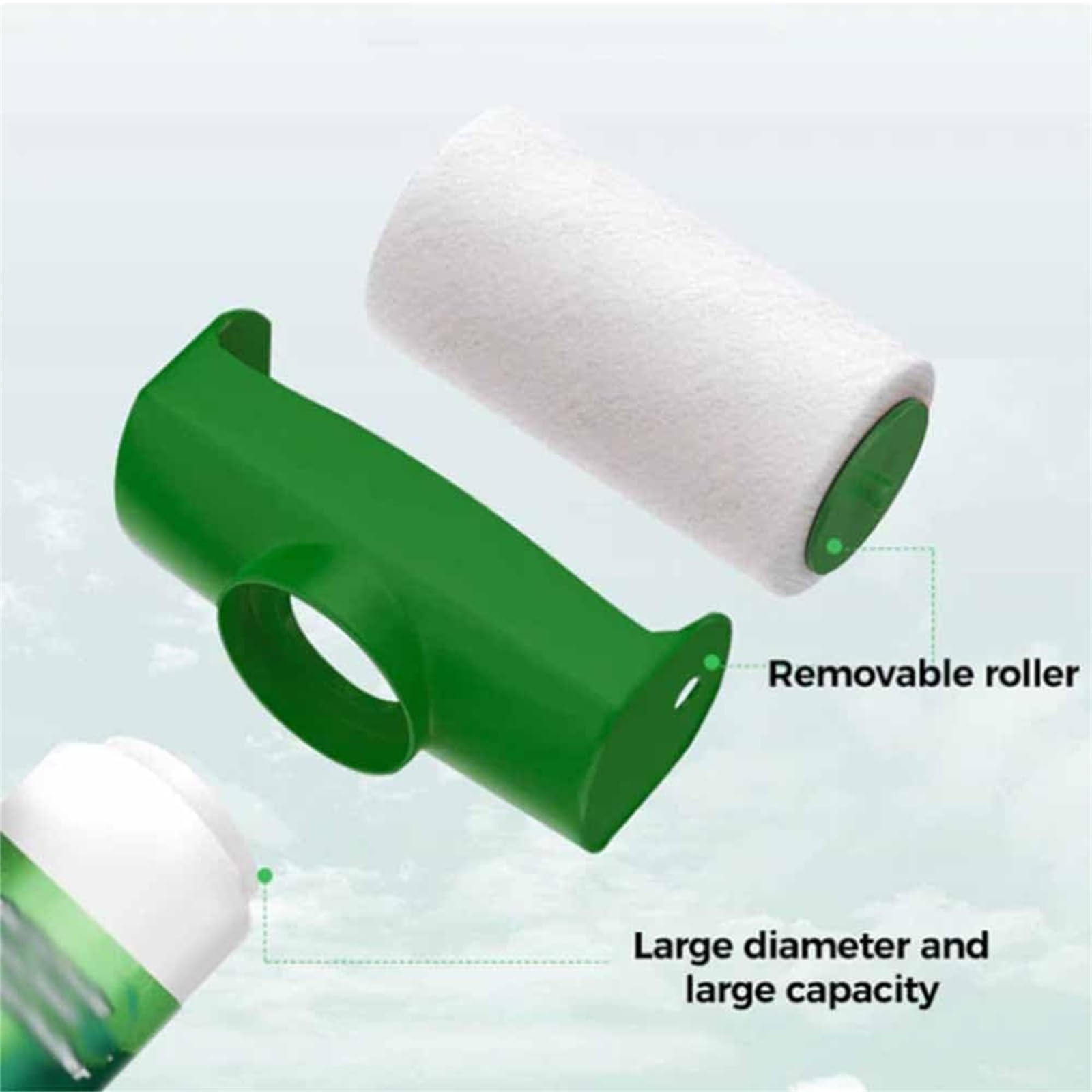 Rodillo Blanco para Pintar, Rodillo para Pintar Paredes, Rodillo para Pintar Recargable, Cepillo portátil para Reparar Paredes, Pasta pequeña para Reparar Paredes de Secado rápido